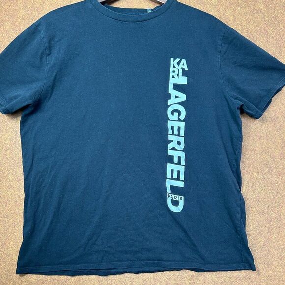 Karl Lagerfeld Other - KARL LAGERFELD Tshirt Vertical Logo Cotton Graphic Men's XL Black